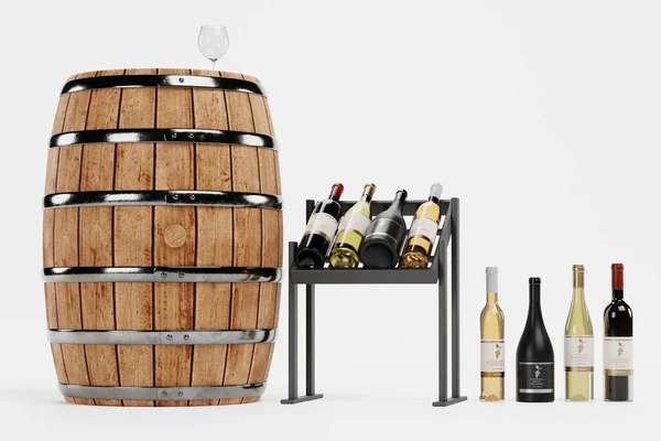 Realistic Render Wine Set — Stock Photo, Image