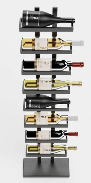 Realisztikus Render Wines Rack — Stock Fotó