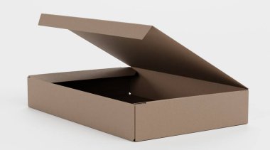 Karton Kutunun Gerçekçi 3B Çizimi