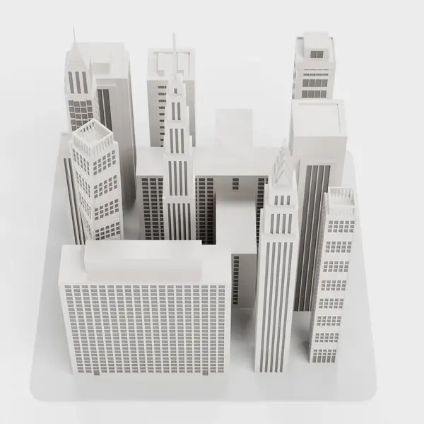 stock image Realistic 3D Render of Paper City Model