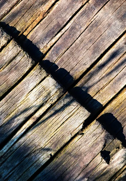Achtergrond Textuur Detail Van Oude Planken Met Donkere Schaduw — Stockfoto