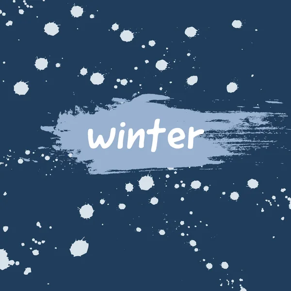 Niedliche Stylische Postkarte Über Winter Schnee Natur Vektorillustration — Stockvektor
