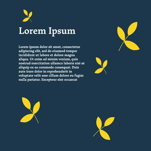 Yazılı ve sonbahar yapraklı şık bir resim. Vektör illüstrasyonu