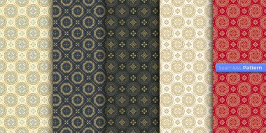 Çin usulü Japon geometrik deseni. renk arkaplanı. çağdaş sanat. Simetrik. En az stil. Duvar kağıdı, ambalaj kağıdı, tekstil, kumaş, kıyafet, hatıra eşya, yüzey için. Kusursuz şablon vektörü.
