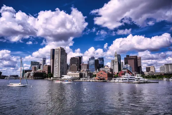 Вид Бостон Штат Массачусетс Бостонской Гавани Лицензионные Стоковые Фото