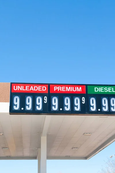 Benzin Árak Infláció Usa Sky High Hol Van Határ — Stock Fotó