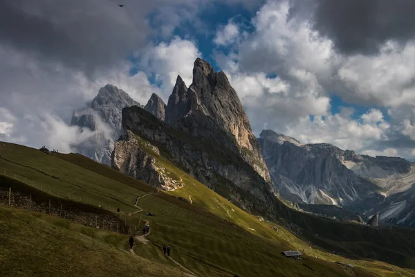 Clouds Mountain Massif Odle Dolomites — Stock Photo, Image