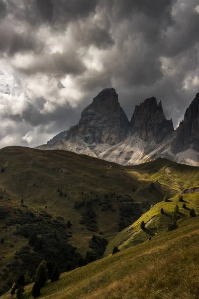 Wolken Über Dem Sellajoch Den Dolomiten — Stockfoto