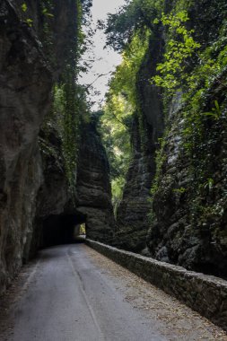 Scenic road Strada della Forra through the gorge on Lake Garda