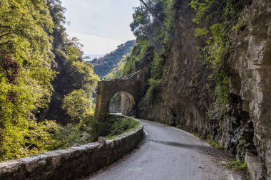 Panoramic road of Strada della Forra through the gorge on Lake Garda