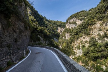 Mountain scenic road Strada della Forra through the gorge on Lake Garda