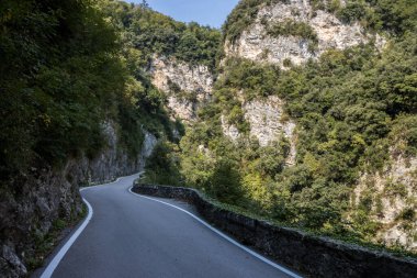 Mountain scenic road Strada della Forra through the gorge on Lake Garda