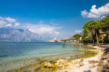 Summer sunny day in Malcesine on Lake Garda