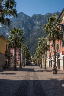 Sunny summer day in Riva del Garda resort on Lake Garda