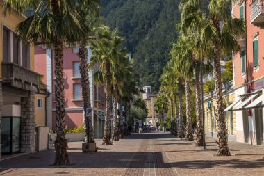 Sunny summer day in Riva del Garda resort on Lake Garda
