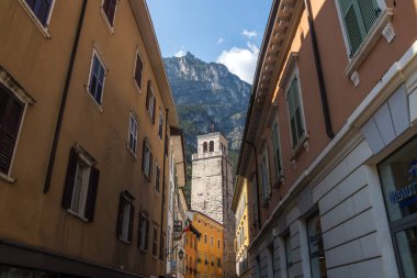 Sunny summer day in Riva del Garda resort on Lake Garda
