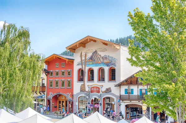 Leavenworth June 2023 Bavarian Style Village Leavenworth Located Cascade Mountains — Stock Photo, Image