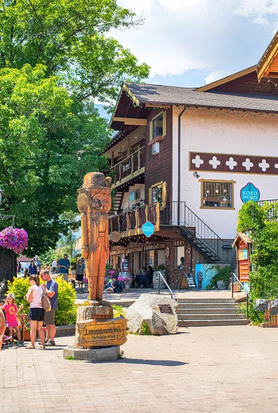 Leavenworth Червня 2023 Село Стилі Баварії Leavenworth Розташоване Поблизу Каскадних Ліцензійні Стокові Зображення