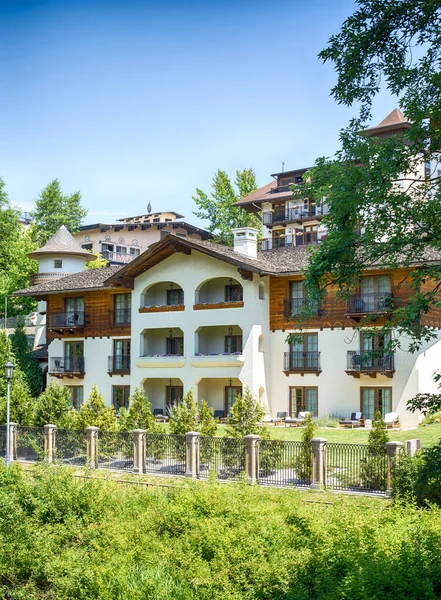 Leavenworth June 2023 View Posthotel Enchantment Park Bavarian Style Village Stock Image