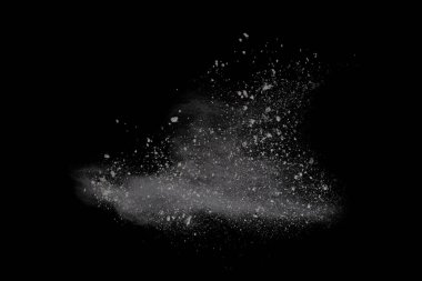 Siyah arkaplanda beyaz toz