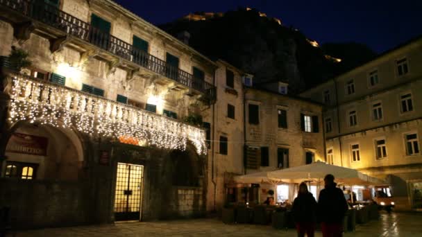 Kotor Czarnogóra Architektura Starożytna Nowy Rok 2020 Stycznia — Wideo stockowe
