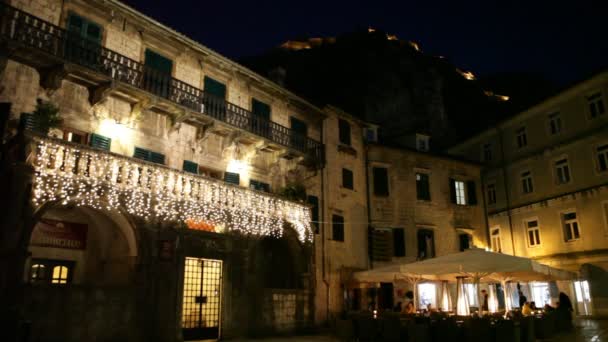 Kotor Montenegro Arquitetura Antiga Ano Novo 2020 Janeiro — Vídeo de Stock