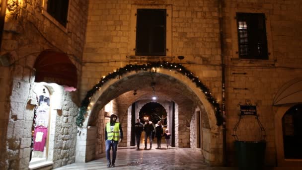 Kotor Montenegro Ancient Architecture New Year 2020 2Th January — Stok video