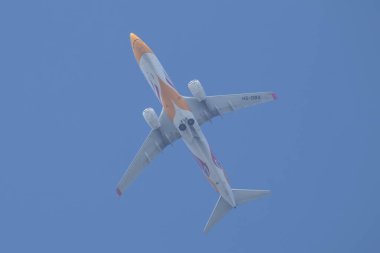 Chiangmai, Tayland - 7 Ekim 2022: NokAir 'den HS-DBX Boeing 737-800. Chiangmai havaalanından Bangkok 'a hareket et..