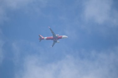 Chiangmai, Thailand - November 25 2022: 9M-RAJ Airbus A320-200 of Airasia. Take off from Chiangmai airport to Kuala lumpur, Malaysia.