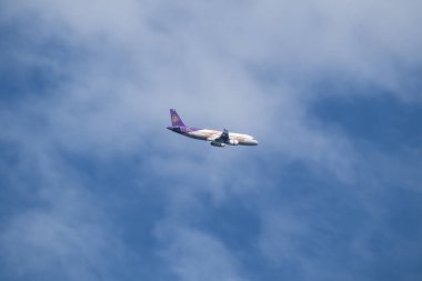 Chiangmai, Thailand - November 27 2022: HS-TXD Airbus A320-200 of Thai Smile Airway. Take off from Chiangmai airport to Bangkok Suvarnabhumi.