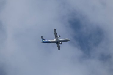 Chiangmai, Thailand - December 9 2022:  RDPL-34228 ATR72-600 of Lao Airlines. In Flight Chiang mai to Luang Prabang.