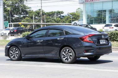 Chiangmai, Tayland - 31 Mayıs 2023: Honda Automobile 'den özel sedan araba, onuncu nesil Honda Civic. 1001 no 'lu yolda. Chiangmai İş Alanından 18 km uzakta..