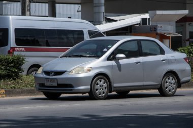 Chiangmai, Tayland - 31 Mayıs 2023: Private Honda City Compact Car. Japon üretici Honda tarafından üretildi. Fotoğraf 121 numaralı yolda, Chiangmai, Tayland 'a 8 km uzaklıkta..