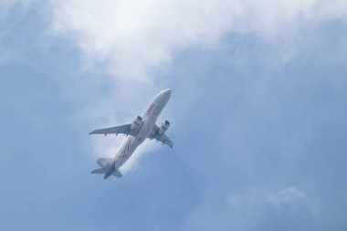 Chiangmai, Tayland - 27 Haziran 2023: HS-TXC Airbus A320-200 Thai Smile Airway. Chiangmai havaalanından Bangkok Suvarnabhumi 'ye hareket et..