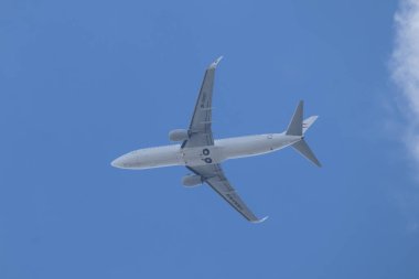 Chiangmai, Tayland - 13 Temmuz 2023: B-5857 Boeing 737-800 Çin Doğu Havayolları. Chiangmai Havaalanı 'ndan Şangay' a kalkış..