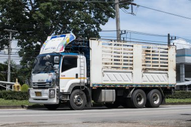 Chiangmai, Tayland - 8 Eylül 2023: Özel Isuzu Kargo Truck. Fotoğraf 1001 nolu yolda, Chiangmai, Tayland 'a 8 km uzaklıkta..