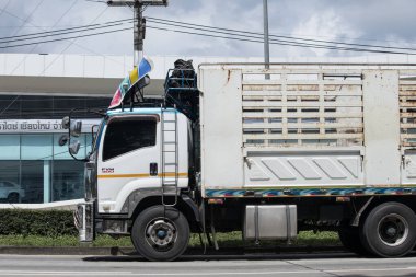 Chiangmai, Tayland - 8 Eylül 2023: Özel Isuzu Kargo Truck. Fotoğraf 1001 nolu yolda, Chiangmai, Tayland 'a 8 km uzaklıkta..