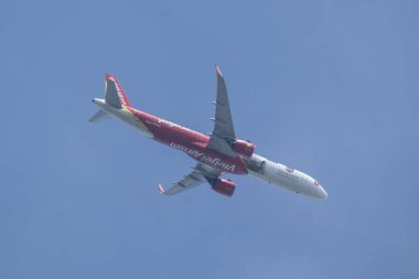 Chiangmai, Tayland - 23 Eylül 2023: VN-A533 Airbus A321-200. Chiang Mai Uluslararası Havalimanı 'ndan Ho Chi Minh Şehir Havaalanı' na hareket edin..