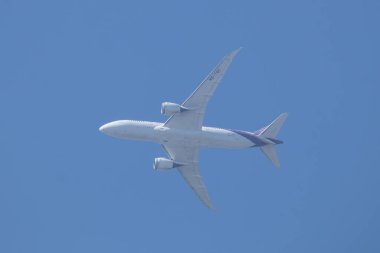 Chiangmai, Tayland - 3 Kasım 2023: Boeing 787-8 Tayland havayolu HS-TQC.