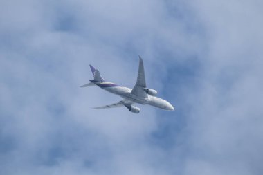 Chiangmai, Tayland - 28 Ekim 2023: Boeing 787-8 HS-TQD.