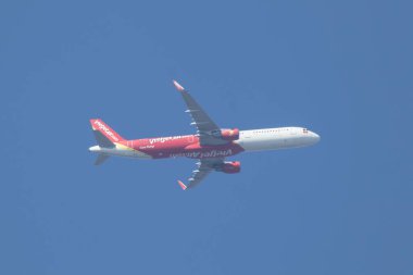 Chiangmai, Tayland - 28 Kasım 2023: VN-A657 Airbus A321-200. Chiang Mai Uluslararası Havalimanı 'ndan Ho Chi Minh Şehir Havaalanı' na hareket edin..