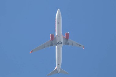 Chiangmai, Tayland - 11 Aralık 2023: HS-LVK Boeing 737-900ER Tayland Lionair Havayolları. Chiangmai havaalanından Bangkok 'a hareket et..