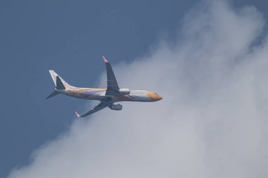 Chiangmai, Tayland - 14 Aralık 2023: HS-DBX Boeing 737-800 NokAir. Chiangmai havaalanından Bangkok 'a hareket et..