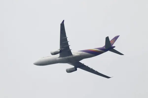 stock image Chiangmai, Thailand -  July 26 2024: HS-TEN  Airbus A330-300 of Thaiairway. Take off from Chiangmai airport to Bangkok.