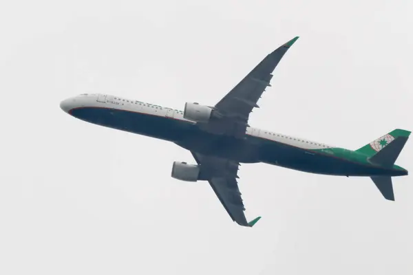 stock image Chiangmai, Thailand -  July 29 2024: B-16226 Airbus A321 of EvaAir. take off from Chiangmai Airport to taipei Taiwan.