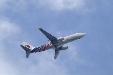 Chiangmai, Tayland - 16 Ağustos 2024: 9M-MSE Boeing 737-800 Malezya Havayolları. Chiangmai Havaalanı 'ndan Kuala Lumpur' a hareket edin..