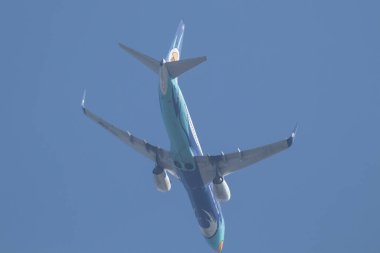 Chiangmai, Tayland - 30 Aralık 2023: HS-DBP Boeing 737-800 NokAir. Chiangmai havaalanından Bangkok 'a hareket et..
