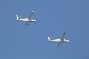 Chiangmai, Tayland - 18 Ocak 2024: KASET 'in Cessna 208 numaralı karavanı, Kraliyet Yağmurlama ve Tarım Havacılık Bürosu.