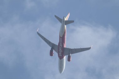 Chiangmai, Thailand -  January 23 2024: VN-A655 Airbus A320-200 of Vietjet airline. Take off from Chiang Mai International Airport to Ho Chi Minh City Airport. clipart