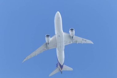 Chiangmai, Tayland - 8 Temmuz 2024: Boeing 787-8 HS-TQE Tayland Havayolu.